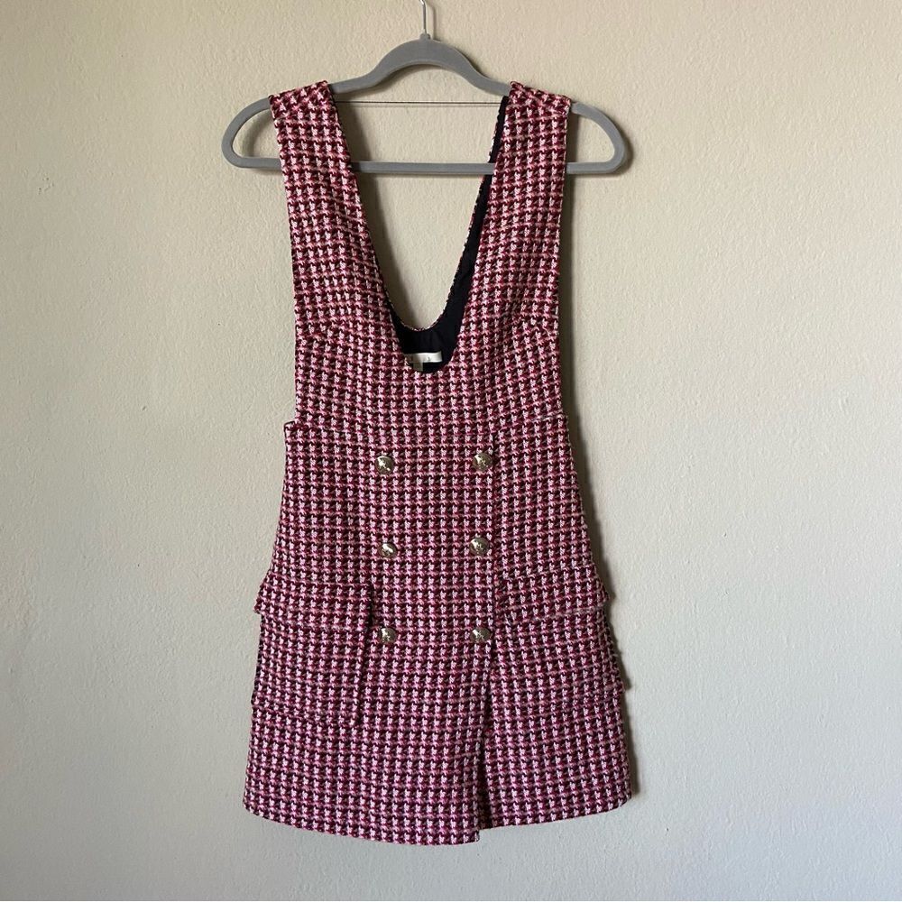 Maje Russi Tweed Mini Pink Dress Fuchsia Size XS - Picture 9 of 15
